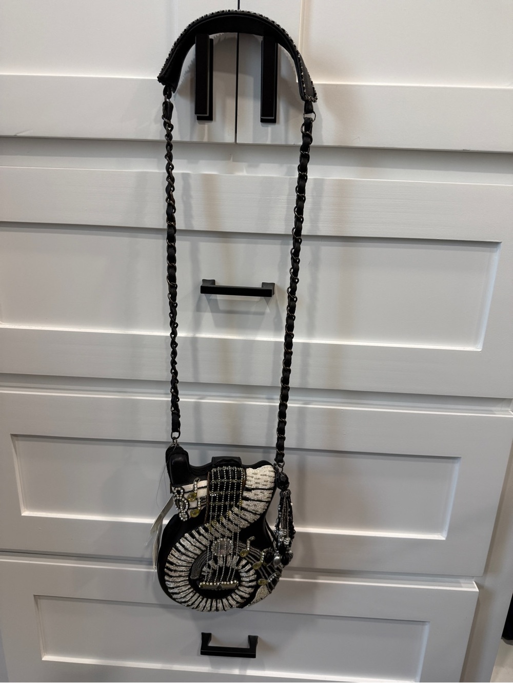 New with tags! Mary Frances Gold and Black Bag Charm with Chain